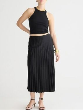 nwt J CREW pleated gwyneth midi slip skirt M